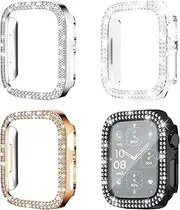 4 PCS for Apple Watch Case Compatible With Series 40/41/42/45mm Diamond Smartwatch Case for Apple Watch Series 4/5/6/SE for Iwatch 7/8/9/10 (42 mm for Series 10)
