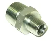 3/4" x 1/2" Male NPT Hex Nipple Plated Steel Hydraulic Adapter New 5404-12-08