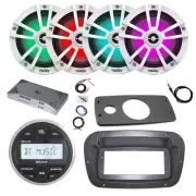 JBL Marine Radio, Spa Bezel, Adapter, ANT, Amp w/Kit, 4x 6.5" LED White Speakers