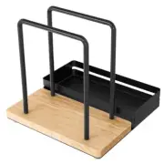 Napkin Holder, Wood Metal Napkin Holder for Table with Salt and Pepper Shakers