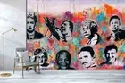 3D Celebrities Graffiti Wallpaper Wall Mural Removable Self-adhesive 8