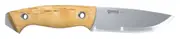 Helle Utvaer - 102mm Sandvik 12C27 Stainless Steel Knife (Curly Birch & Vulcan Fibre Handle with Leather Sheath)