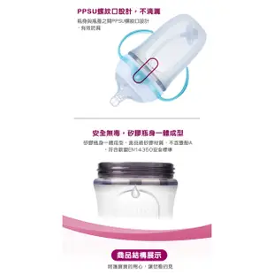 【Nuby】Comfort 寬口徑防脹氣矽膠奶瓶250ml_360度滾珠吸管｜喝水喝奶好幫手 超值價