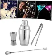 COLLBATH Stainless Steel Cocktail Shaker Set Professional Tool Kit for Home Bar Restaurant Includes Shaker Mixing Spoon Ice Tong Measuring Cup