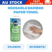 20 Sheet/Roll 29x28cm Reusable Bamboo Fiber Paper Towels Environmentall Friendly