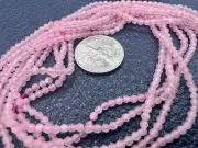 5 Strands Pink Faceted Gemstone 2mm Round Polished Beads Jewelry Making Lot