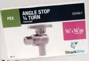 SharkBite Brass Crimp Quarter-Turn Angle Stop 1/2" x 1/4", 23056LF Case of 6