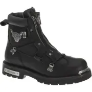 Harley-Davidson Brake Light Dual Zip Full Grain Leather Boots in Black