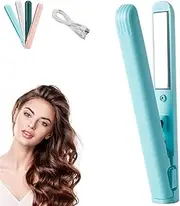 Mini Dual Purpose Curling Iron, 2025 Upgrade Mini Curling Wand And Flat Iron, Curling Iron Hair Straightener Curling Iron, Portable Travel Curling Wand For Short And All Hair Types (Blue)