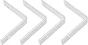 3.9x3.9x0.8in L Bracket for Furniture, Heavy Duty Galvanized Iron Corner Brace, 4 Hole L Bracket Shelf Bracket for Wood Beams, 90 Degree Angle Brackets