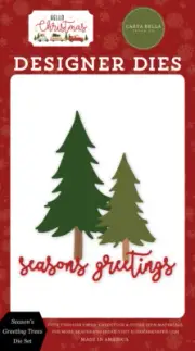 Carta Bella Paper HELLO CHRISTMAS Season's Greetings Tree Die Set (CBHC124042)