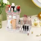 Makeup Organizer Storage Box Rotating Desktop Container Multi Compartment