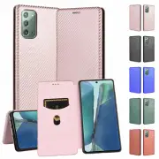 Slim Flip Carbon Fiber Card Case Cover For Samsung Galaxy Note 20 Ultra/S20/S10