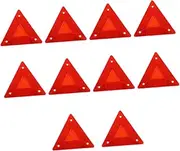 Obuyke 10 Pieces Car Reflective Triangle Boards Plastic for Trucks Minivans Motorcycles Agricultural Night Driving Warning Markers