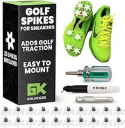 Golfkicks Golf Traction Kit for Sneakers with DIY Golf Spikes - Add Golf Cleats to Any Shoe, 20 Count - As Seen On Shark Tank