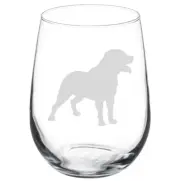Rottweiler Dog Stemmed / Stemless Wine Glass