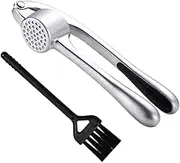 Gatuida 1Set Alloy Garlic Press with Cleaning Brush Manual Garlic Crusher and Mincer for Effortless Garlic Grinding