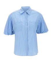 striped pattern shirt 42 Blue