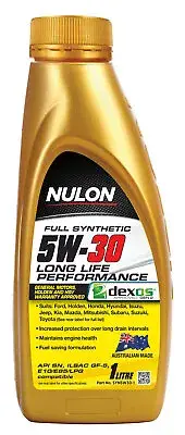 NUL-SYN5W30-1 NULON Full Synthetic Long Life Engine Oil 1L, Each