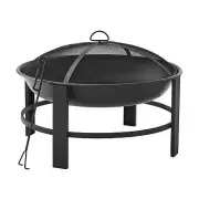Fire Pit Round Wood Burning Steel Frame for Outdoor Patio Yard Cozy Warmth 28"