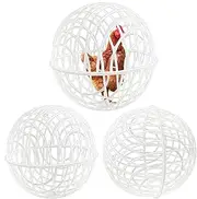 Chicken Ball Cage - Chicken Safety Ball Cage | Movable 3 Pieces Chicken Orb Ball Cage, Ball-Shaped Chicken Hamster Ball Cage, Pet Safety Chicken Cage, Safe Walking Net for Prevents Dog Bites
