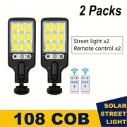 2 Packs Outdoor Solar Street Light, LED Wall Lamp with Remote Control
