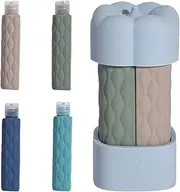 Silicone Travel Bottles - Travel Shampoo Bottles | Portable Refillable Containers, Silicone Refill Bottle Set, 4-In-1 Spillproof Silicone Travel Bottles for Home, Gym, Hiking, Camping, Vacation