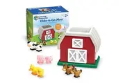 Learning Resources Hide-N-Go Moo, Farm Animal Toy, Barn Toys for Toddlers, 9 Pieces, Ages 2+