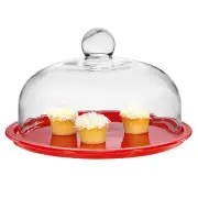 NEW Chasseur La Cuisson Cake Platter With Lid Red