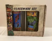 MARVEL Comics Collectible Glassware Set HULK & SPIDER-MAN - NEW!