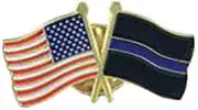 USA & Thin Blue Line Crossing Bike Motorcycle Hat Cap Lapel Pin HP6130