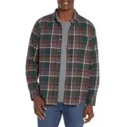 Eddie Bauer Men's Bristol Flannel Shirt Size XXL Mocha Overland Plaid