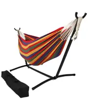 Sunnydaze Brazilian Double Hammock With Stand And Carrying Pouch NoSize Multi