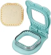 uxcell Crustless Sandwich Cutter, Square Shape Uncrustable Sandwich Maker Sealer Press Bread Cookie Cutter and Sealer for DIY Breakfast Lunch Afternoon Tea (Blue)