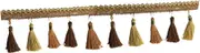 Nishiyuenyi 3.5'' Wide Fringe Trim, Polyester Tassel Lace for Costumes and Curtains, Beige, as described