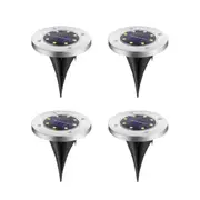 4PCS Solar Powered LED Buried Inground Recessed Light Garden Outdoor Deck Path