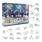 Metal Ruban Lock Puzzles Gift Set 2024 Metal Puzzles Xmas Countdown Gift Boxes