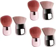 [Beavorty] 3sets Travel Makeup Brush Kit Brush Blush Powder Cosmetics Portable Makeup for Daily Professional Use 2pcs*3