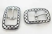 Pair Jeremiah Watt Rasp Center Bar Buckles Stainless Steel Horse Tack Sizes New