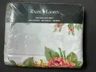 NEW! Rare RALPH LAUREN Melissa *KING FLAT SHEET Floral Beach House White FLOWERS