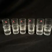 6 Iittala Niva Cordial Shot Glasses Clear Tapio Wirkkala Finland Scandinavian 3”