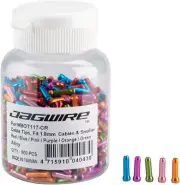 Jagwire 1.8mm Cable End Crimps Combo Bottle/500, Red, Blue, Pink, Purple, Orange