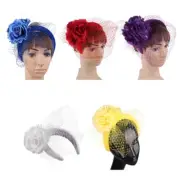 Elegant Fascinator Headband Pillbox Hat for Women Cocktail Tea Party Headwear