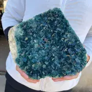 7.9lb NATURAL Green Cube FLUORITE Quartz Crystal Cluster Mineral Specimen