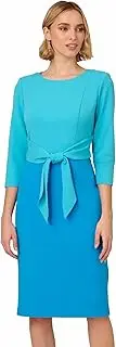 [Adrianna Papell] Women's Colorblock Tie Front Dress