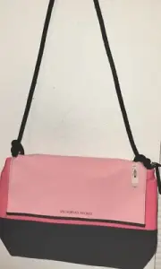 NEW Victorias Secret Pink Black Neoprene Insulated Cooler Tote Picnic Lunch Bag