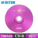 Ritek 錸德 X版 52x CD-R 白金片 50片
