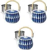 Set of 3 Brushes SS4 Earthen Bottle [4.5 x 3.9 inches (11.5 x 10 cm) (600 cc)] | Arita Yaki Ware Hasami Ware Setomonohonpo