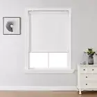ChrisDowa Cordless Free 100% Blackout Blind Roller Window Shade White 33W x 72H