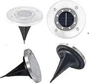 Solar Ground Lights, Outdoor Waterprood 8 LED Solar Powered Floor Landscape Light for Garden Pathway Walkway Patio- 4 Pack (White)